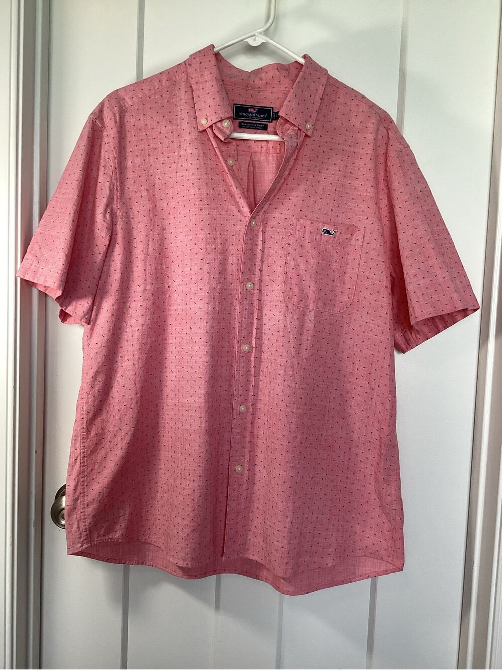 Vineyard Vines Men's Geometric Classic Fit Button-Down Shirt Pink Size Large‎